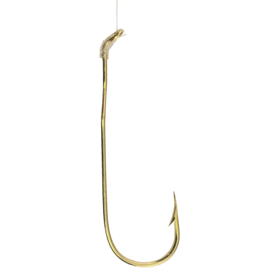 Terminal Tackle * | Reliable Quality Tru-Turn 388G Aberdeen 22K Gold Plated Snelled Hooks