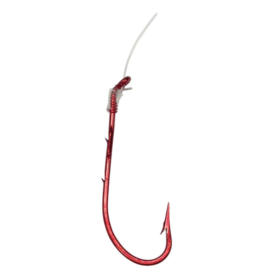 Terminal Tackle * | High Quality Tru-Turn 303G Blood Red Snelled Hooks